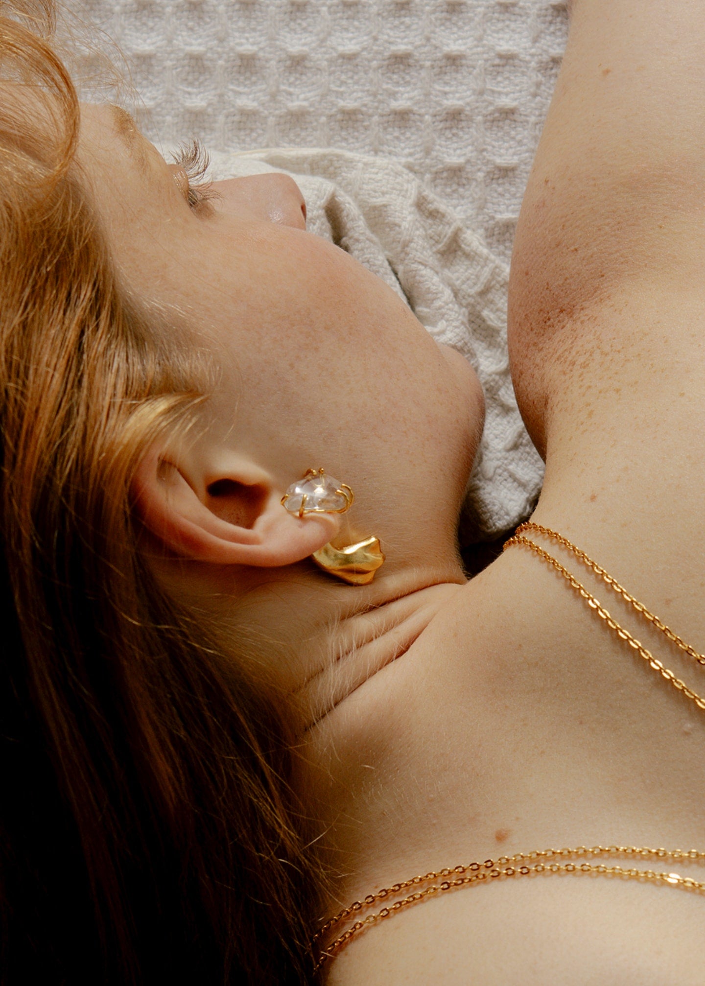 Aretes Maxi Petal curve Cuarzo