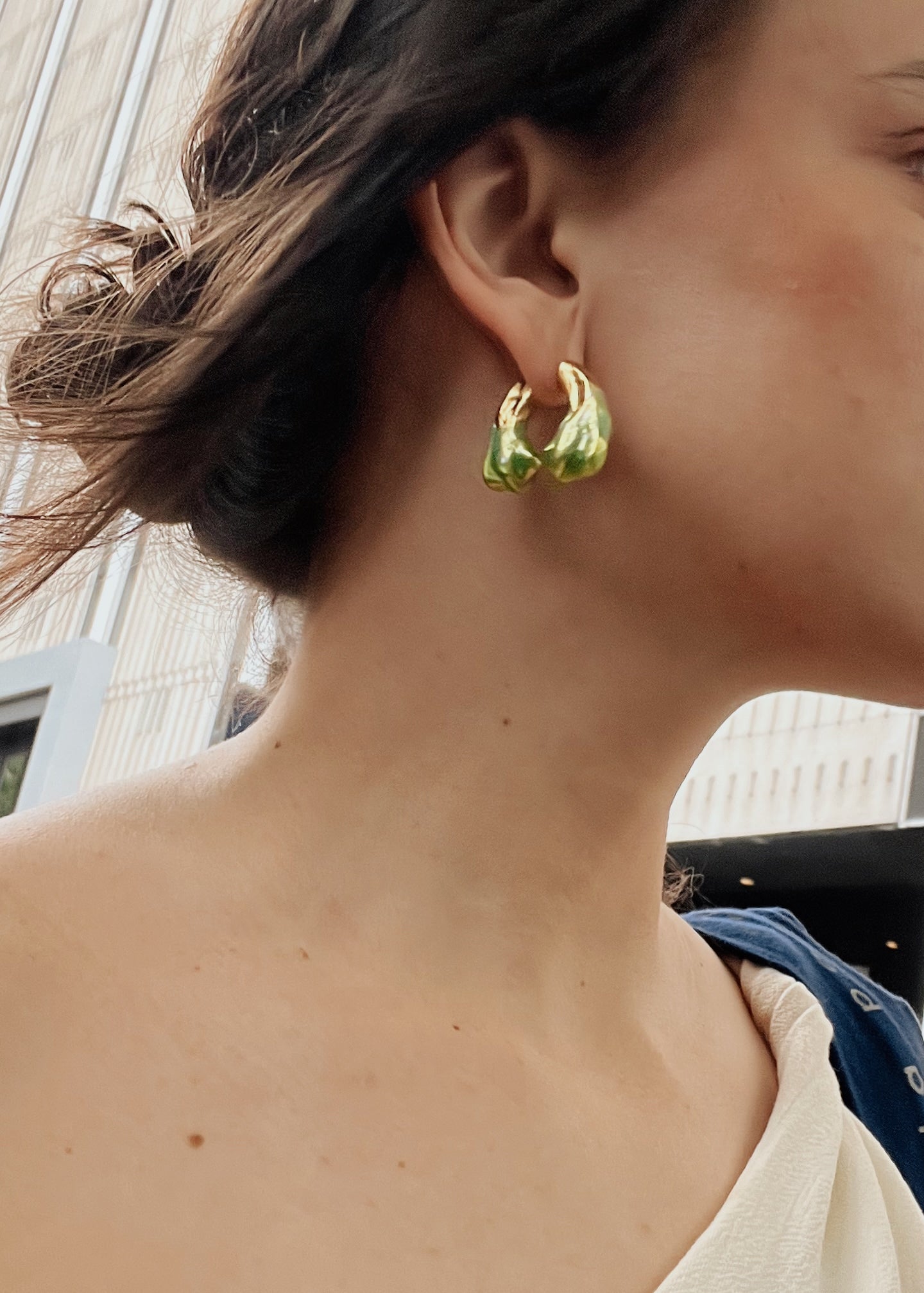 Aretes The Petal curve Maxi greeny