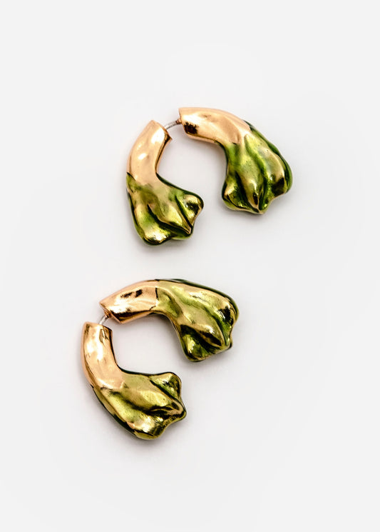 Aretes The Petal curve Maxi greeny