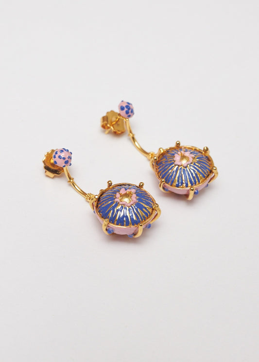 Aretes Sombreritos Largos Azul