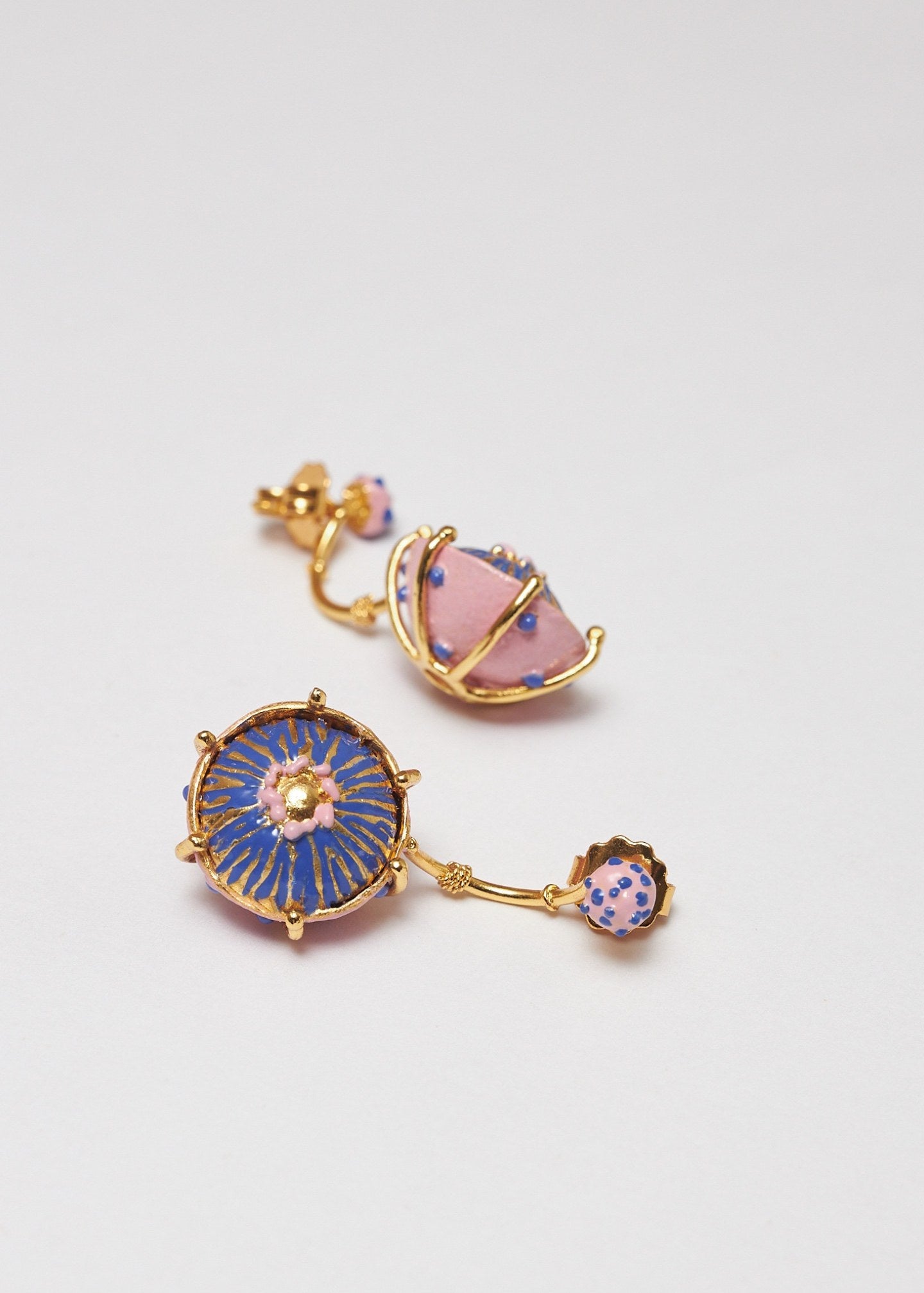 Aretes Sombreritos Largos Azul