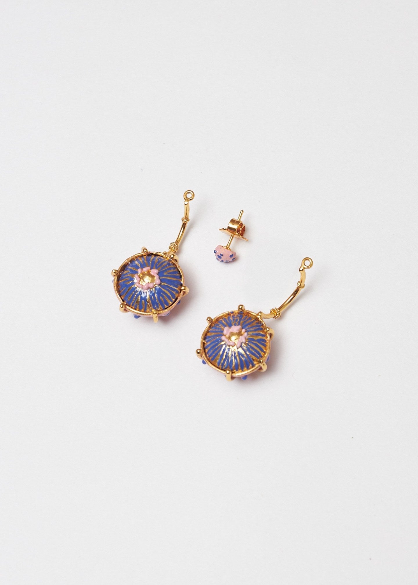 Aretes Sombreritos Largos Azul