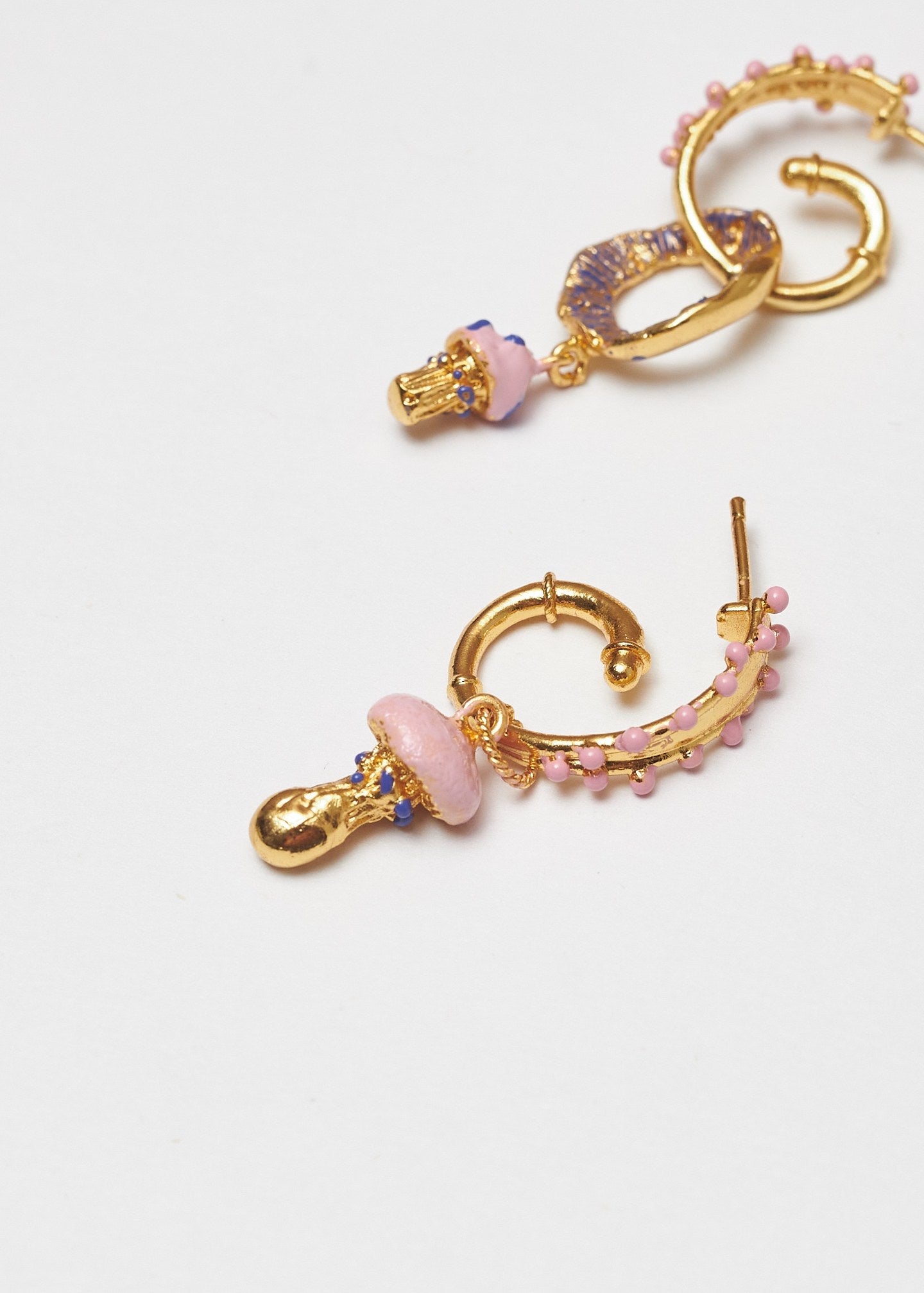 Candongas asimétricas Setas rosa