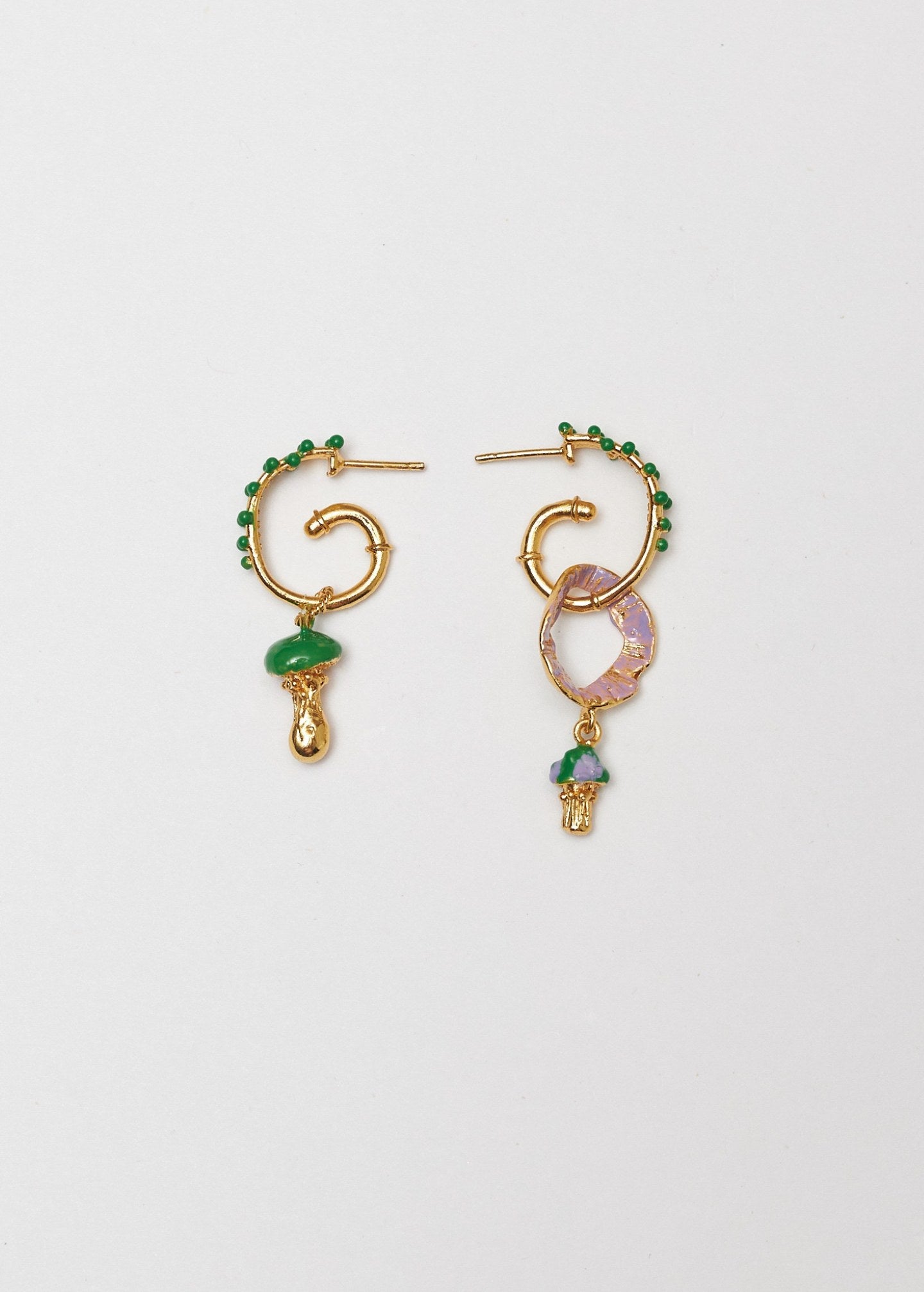 Candongas asimétricas Setas verde