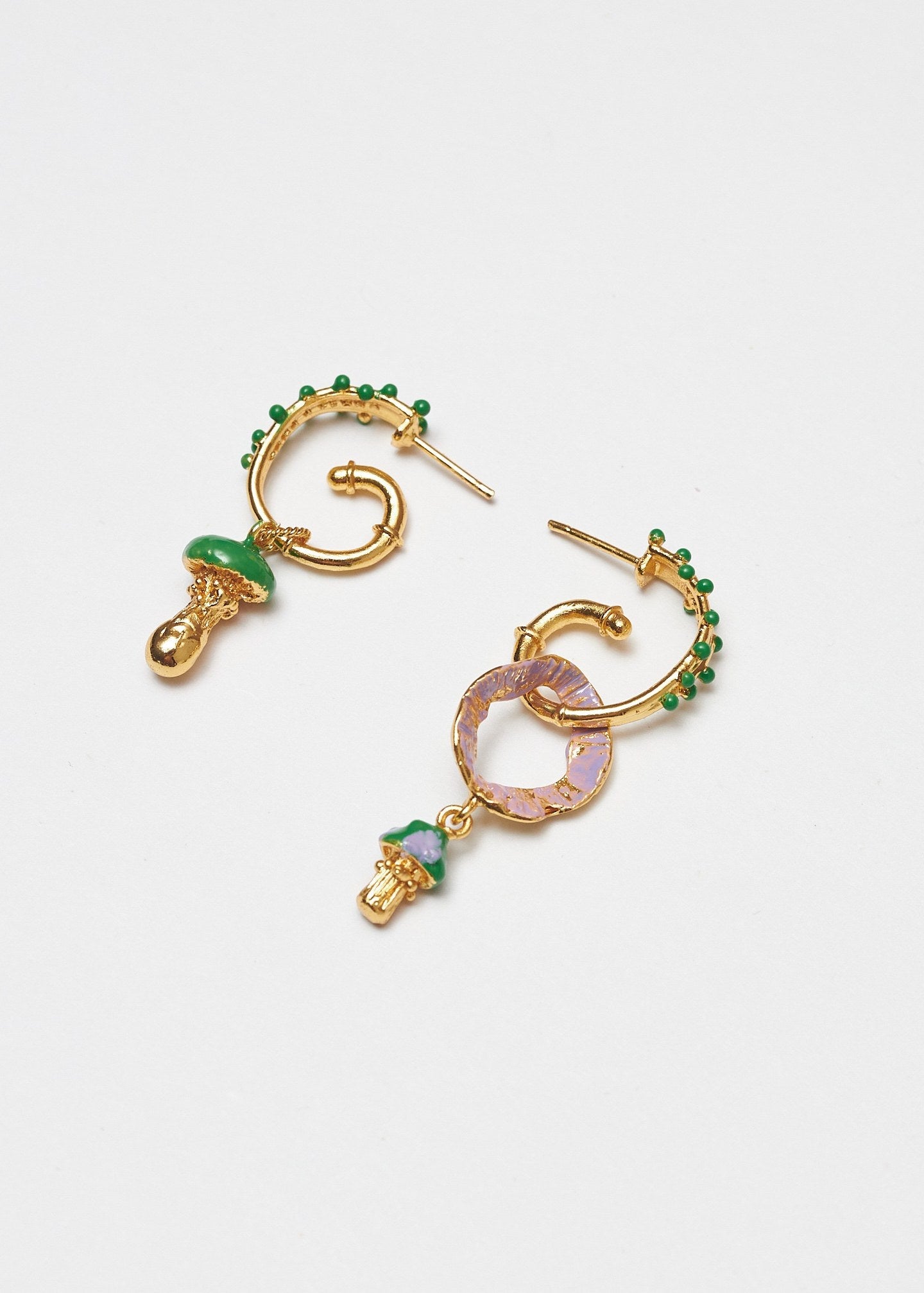 Candongas asimétricas Setas verde