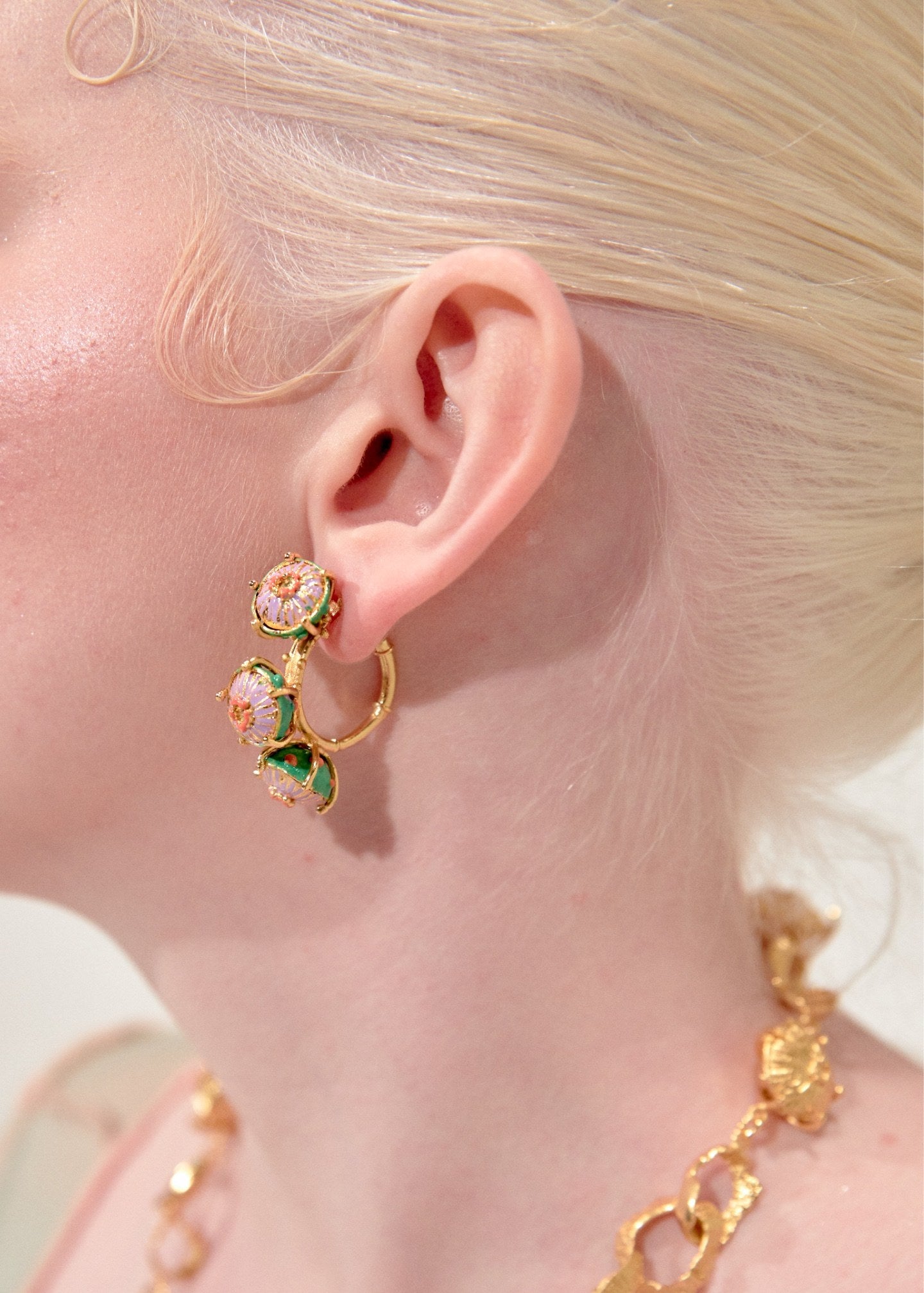 Candongas maxi sombreritos verde lila