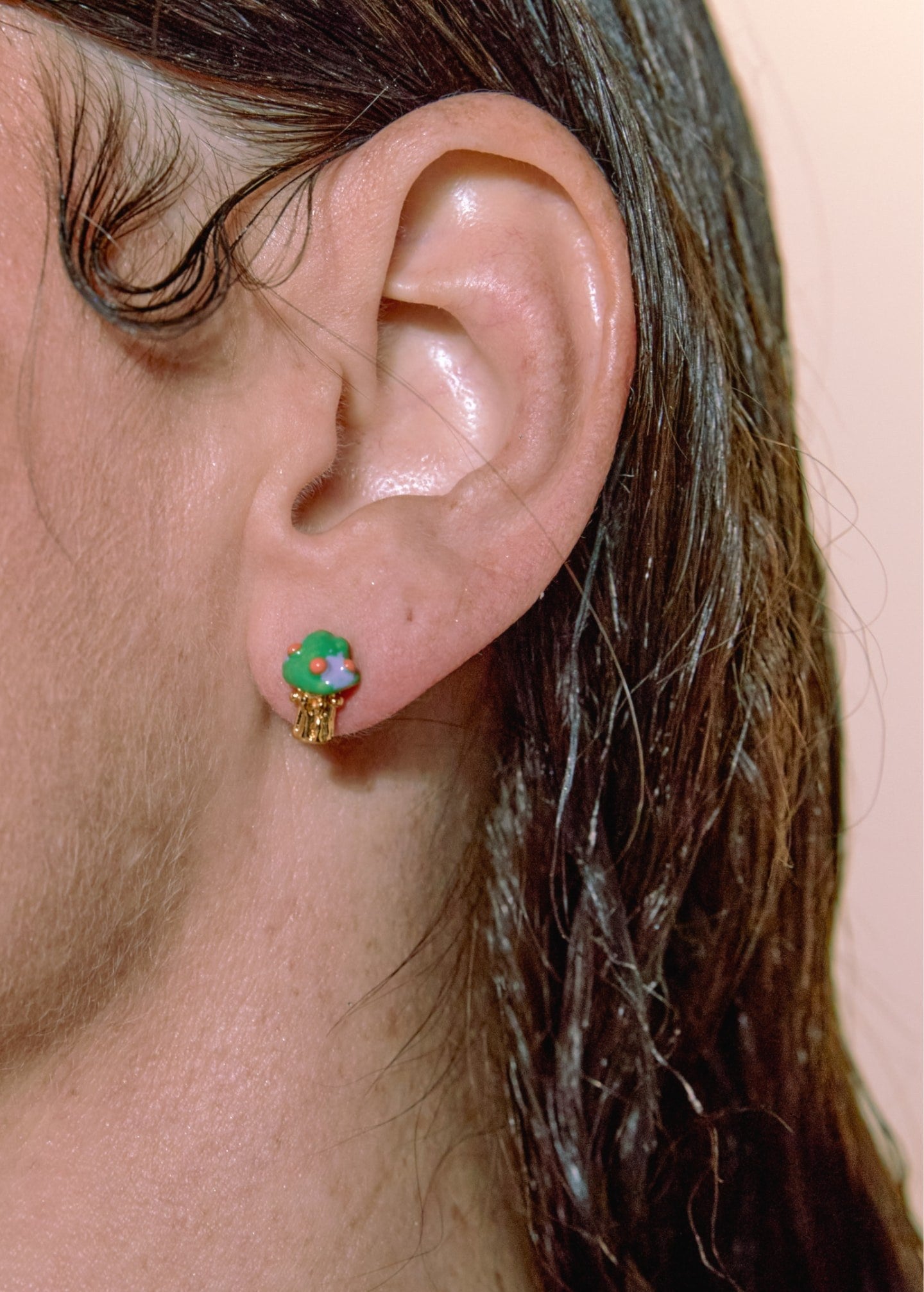 Aretes Seticas verde lila
